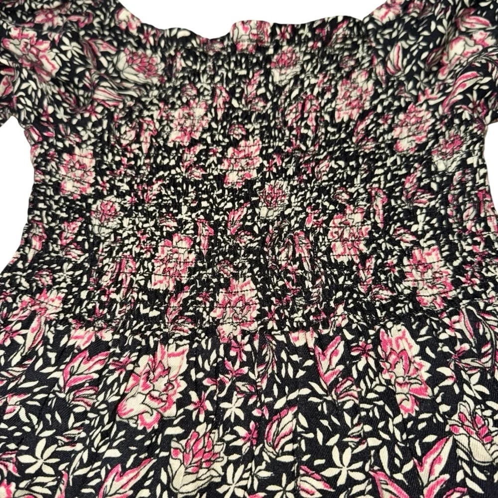 Madden Girl's L Large Off the Shoulder Dress Boho Floral Romantic Puff Sleeves